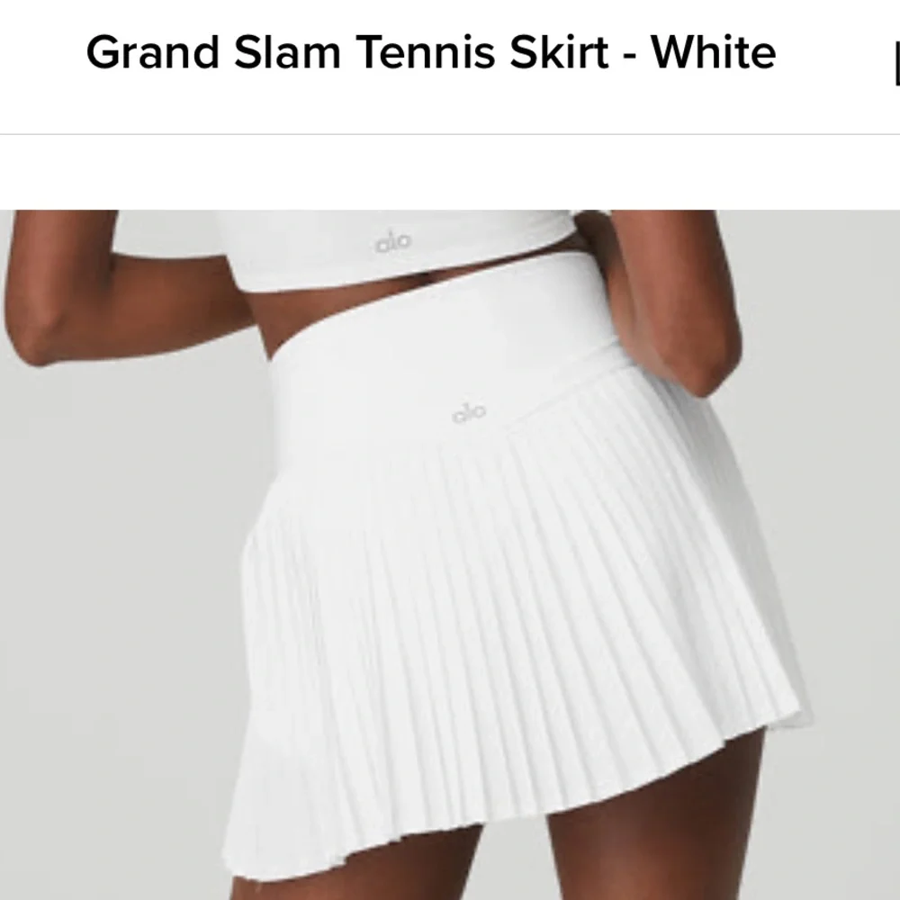 ALO Yoga White Pleated Grand Slam Tennis Mini Skirt